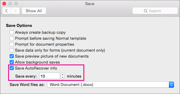 set password for document in word 2004 through mac